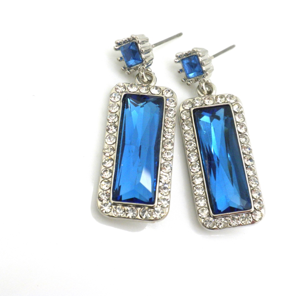 Pretty 1 Blue Crystal Earrings 15$